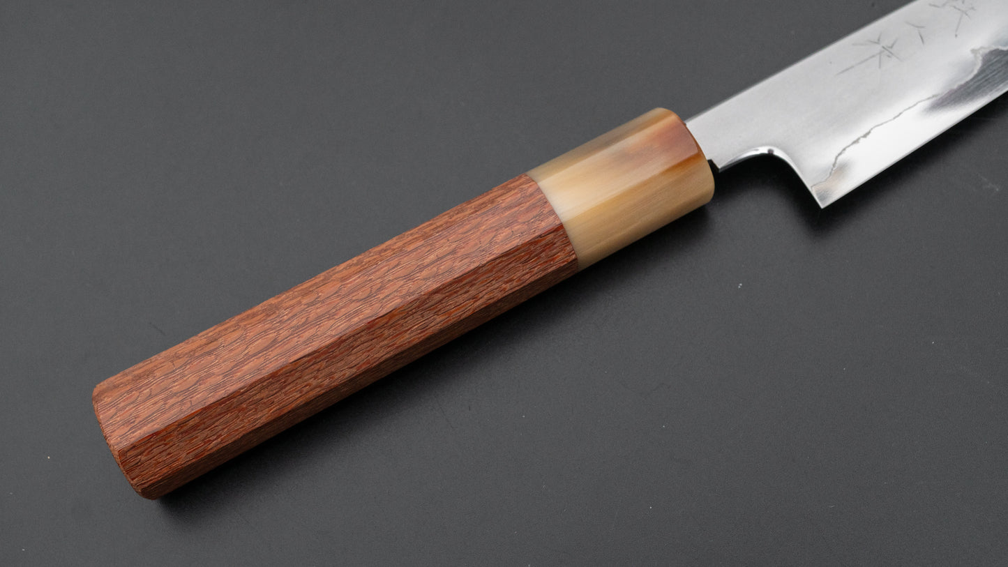 Tetsujin Silver #3 Kasumi Kiritsuke Petty 135mm Lacewood Handle - HITOHIRA