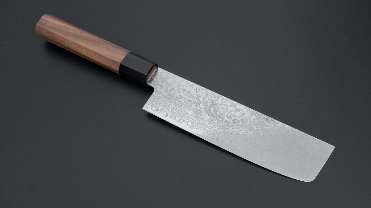 Hitohira HG Damascus Nakiri Walnut Handle