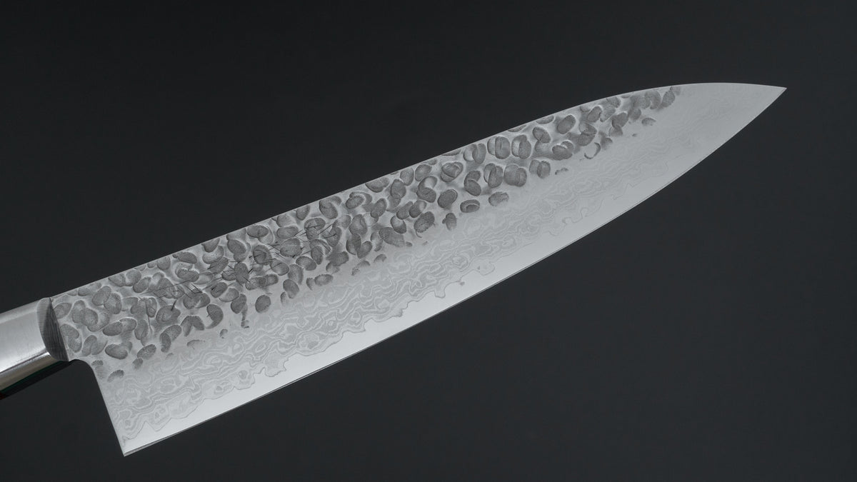 Hitohira Imojiya ST Tsuchime Damascus Gyuto 210mm Imitation Mahogany Handle (Yo)