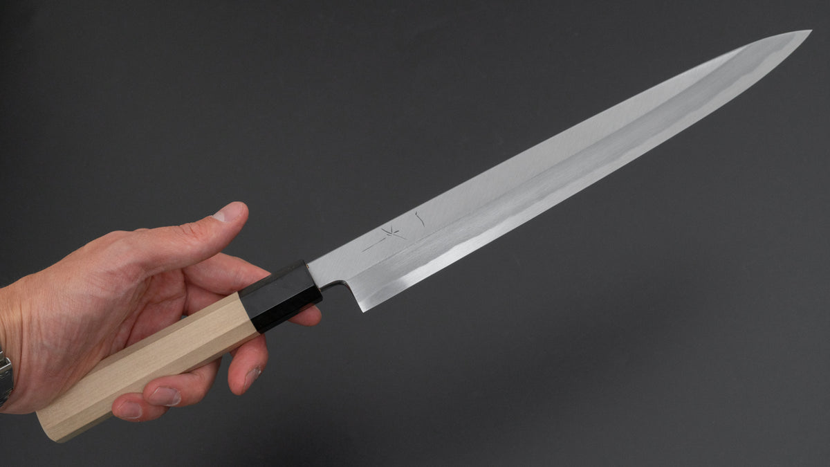 Hitohira Tanaka Manzo Blue #1 Yanagiba 270mm Ho Wood Handle (Saya) - HITOHIRA