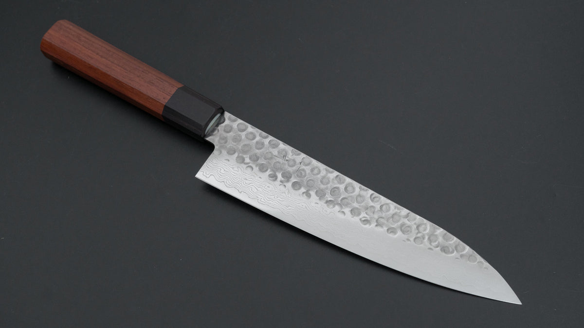 Hitohira HG Tsuchime Damascus Gyuto 180mm Rosewood Handle (Original Handle)