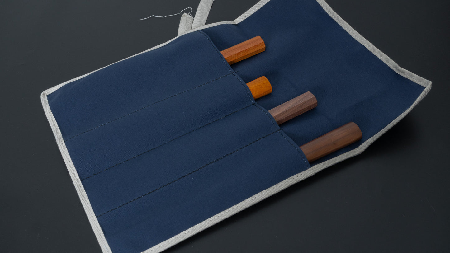 Hitohira 4 Pockets Canvas Knife Roll Navy