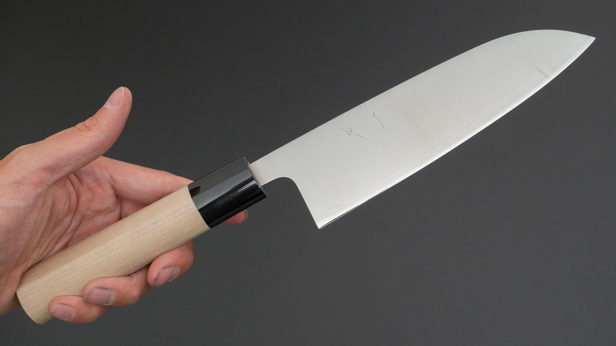Hitohira Futana Stainless Migaki Santoku 170mm Ho Wood Handle (D-Shape)