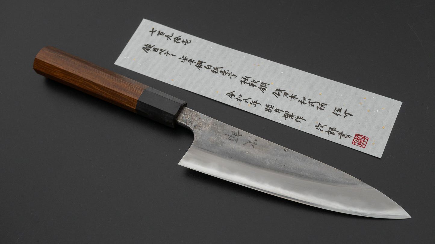 かじや次郎 鎚目 和式 ペティナイフ 150mm 太平鉄刀木柄 (#791)