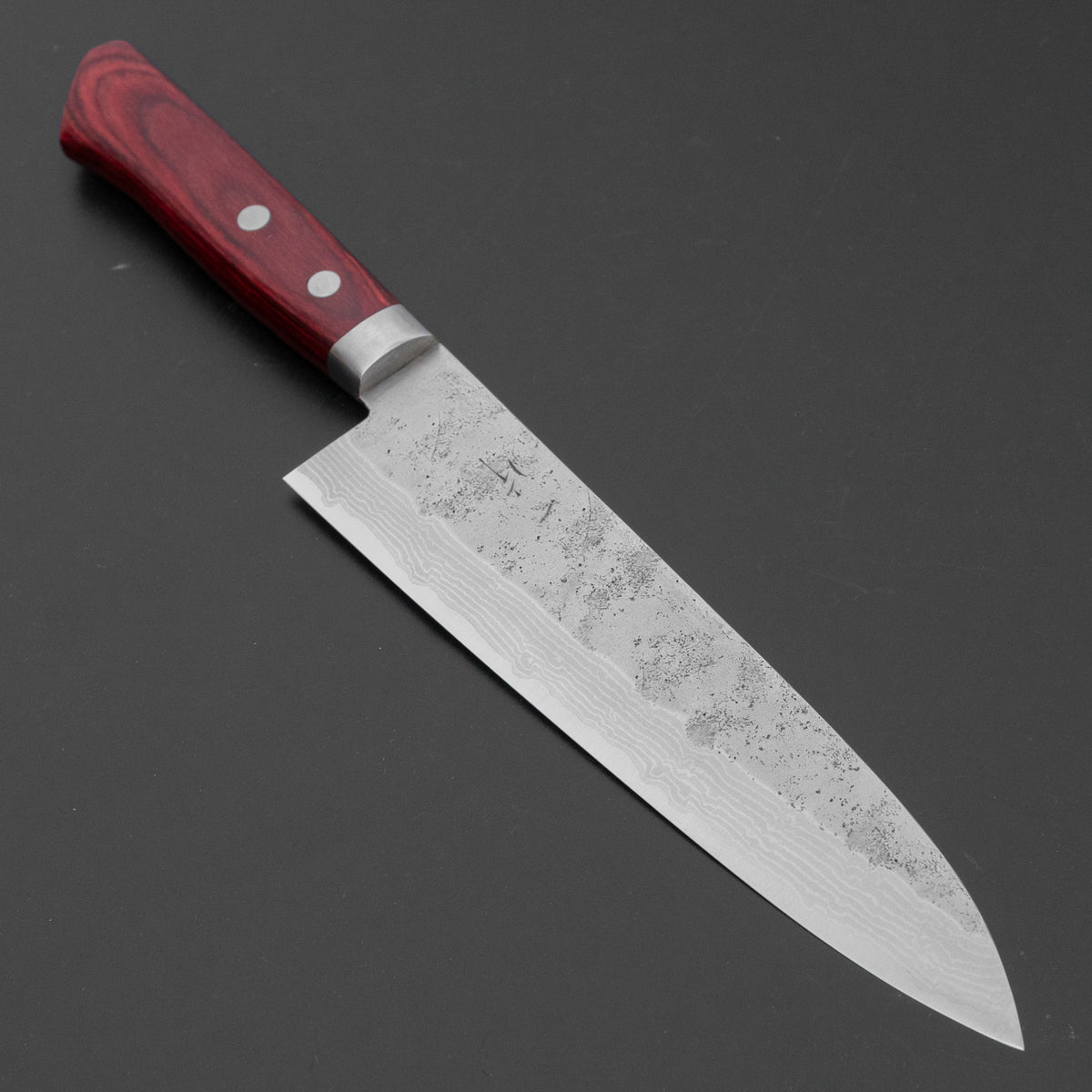 Hitohira NM V10 Nashiji Damascus Gyuto 180mm Wine Pakka Handle