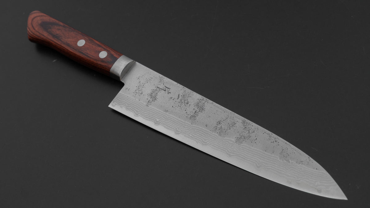 Hitohira NM V10 Nashiji Damascus Gyuto 180mm Imitation Mahogany Handle