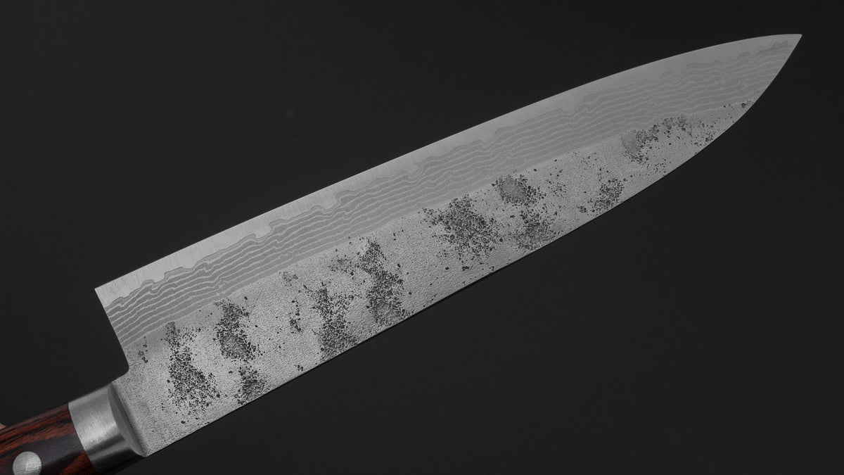 Hitohira NM V10 Nashiji Damascus Gyuto 180mm Imitation Mahogany Handle