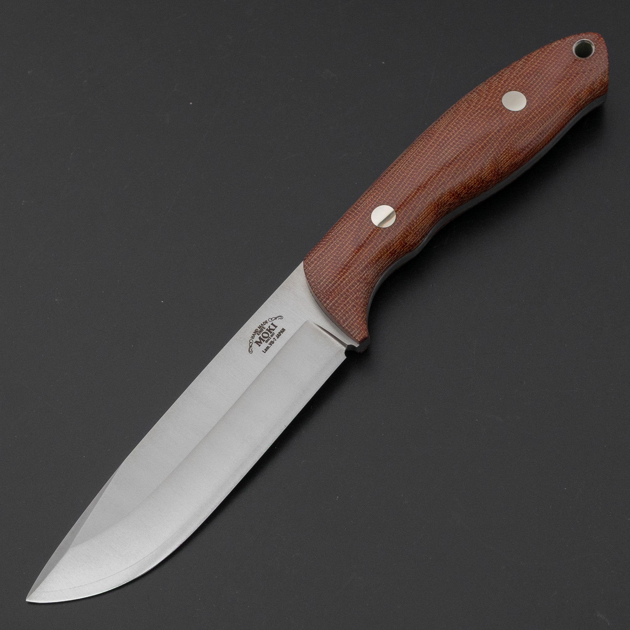 MOKI Berg Fixed Blade Canvas Micarta Handle (Natural Brown) – HITOHIRA