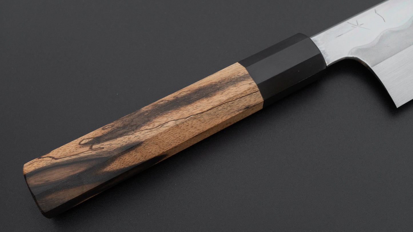 Hitohira Togashi White #1 Notaremon Mizu Honyaki Gyuto 240mm Kurokaki Persimmon Handle (#136/ Saya)