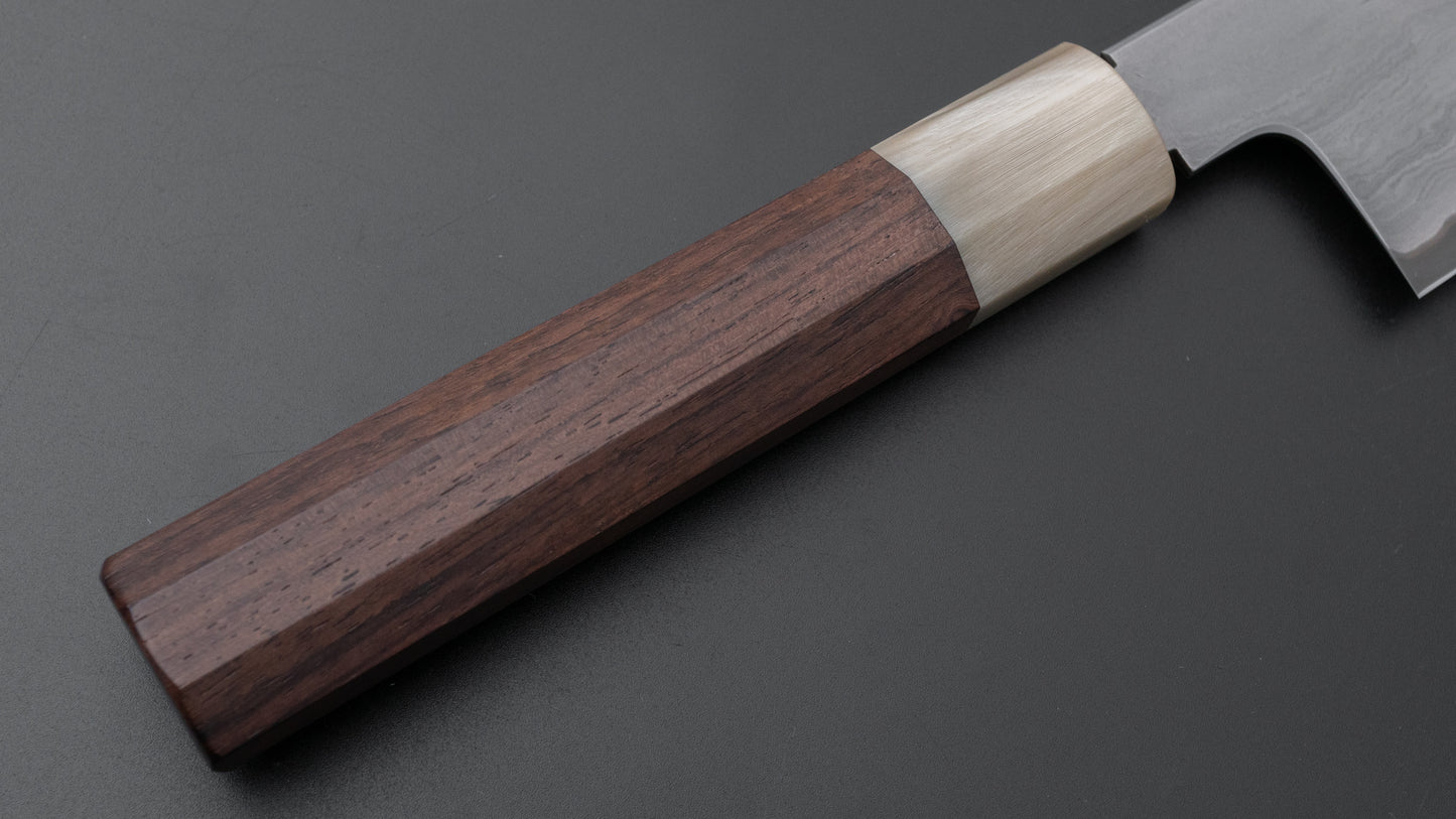 Tetsujin Blue #2 Metal Flow Santoku 180mm Taihei Rosewood Handle - HITOHIRA