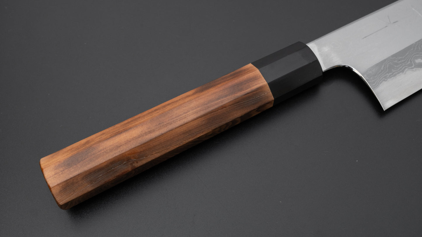Hitohira Togashi White #1 Damascus Gyuto 210mm Burnt Yakusugi Handle