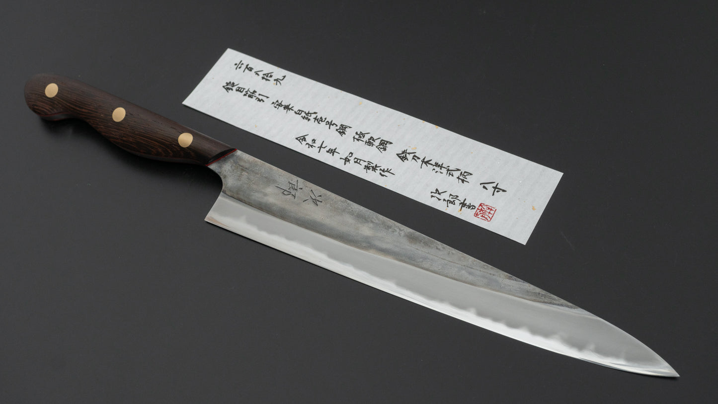 Jiro Tsuchime Yo Sujihiki 240mm Tagayasan Handle (#689)