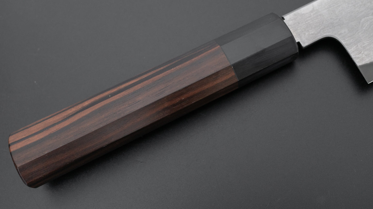 Tetsujin Blue #2 Metal Flow Santoku 180mm Taihei Makassar Ebony Handle