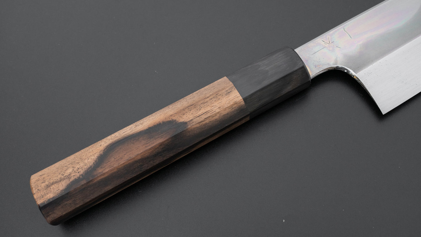 Hitohira Togashi White #1 Fuji Kasumi Mizu Honyaki Gyuto 240mm Kurokaki Persimmon Handle (#110/ Saya)