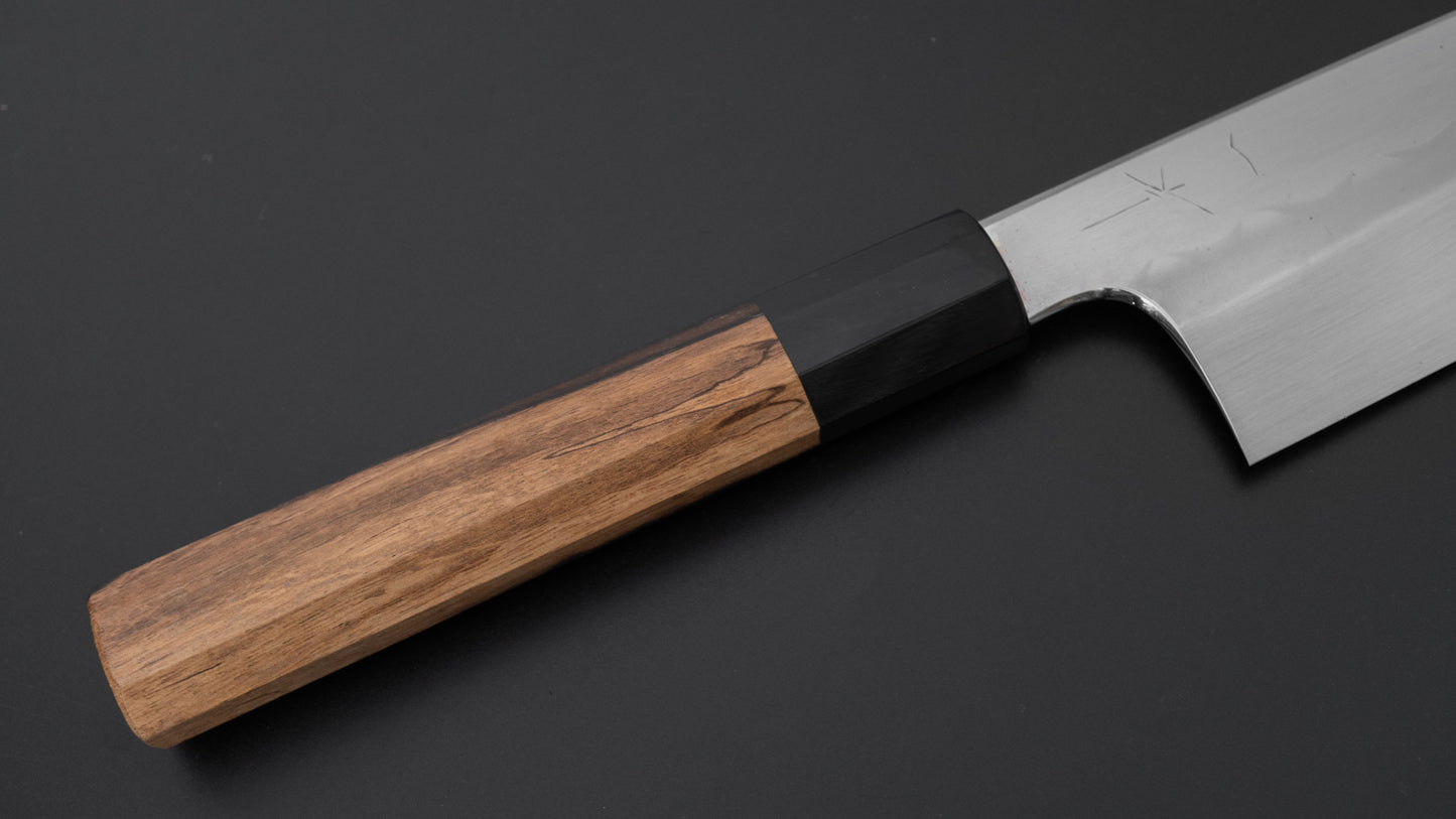 Hitohira Togashi White #1 Notaremon Mizu Honyaki Gyuto 240mm Kurokaki Persimmon Handle (#111/ Saya)