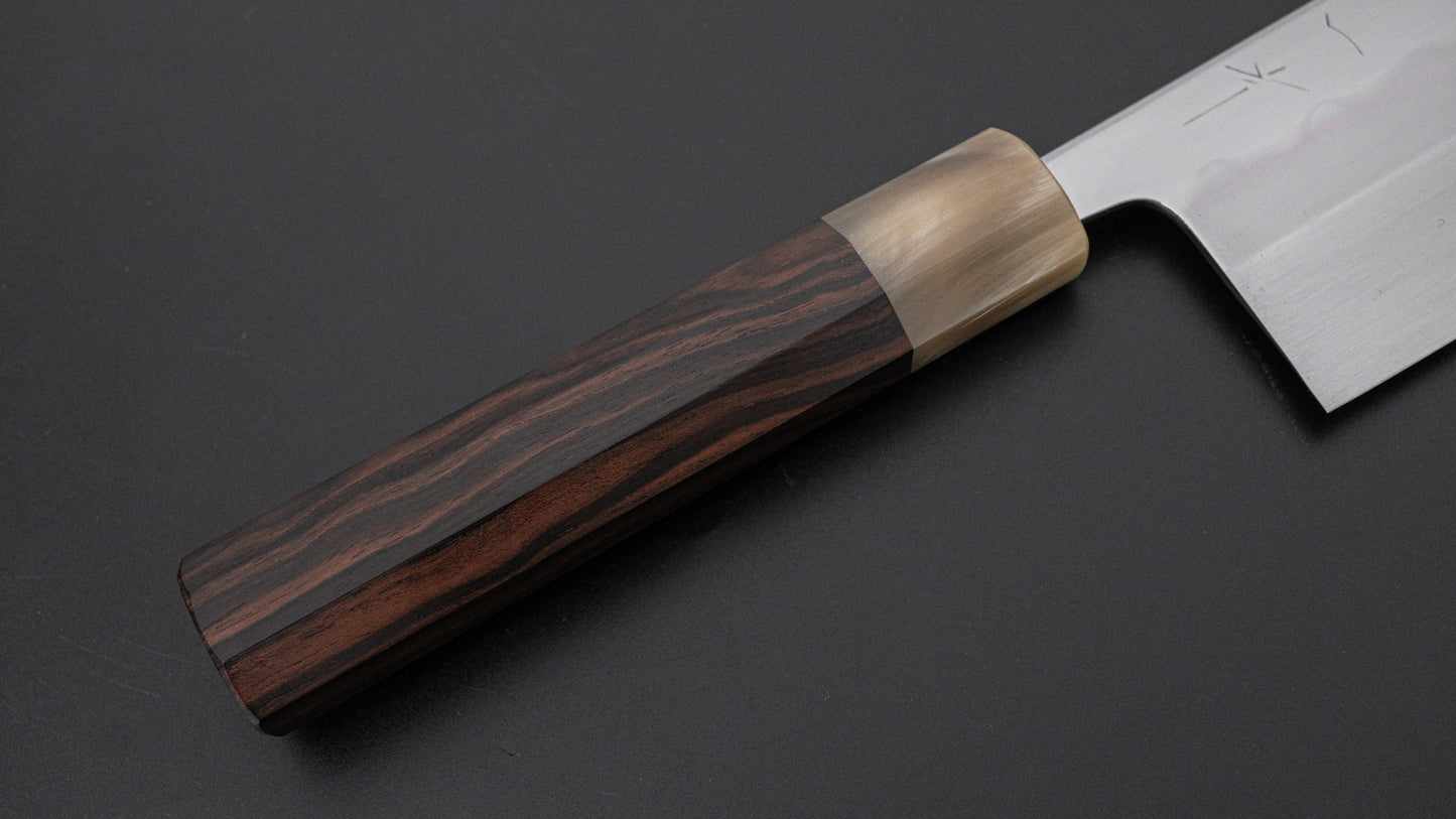 Hitohira Togashi White #1 Notaremon Mizu Honyaki Nakiri Taihei Makassar Ebony Handle (#107/ Saya)