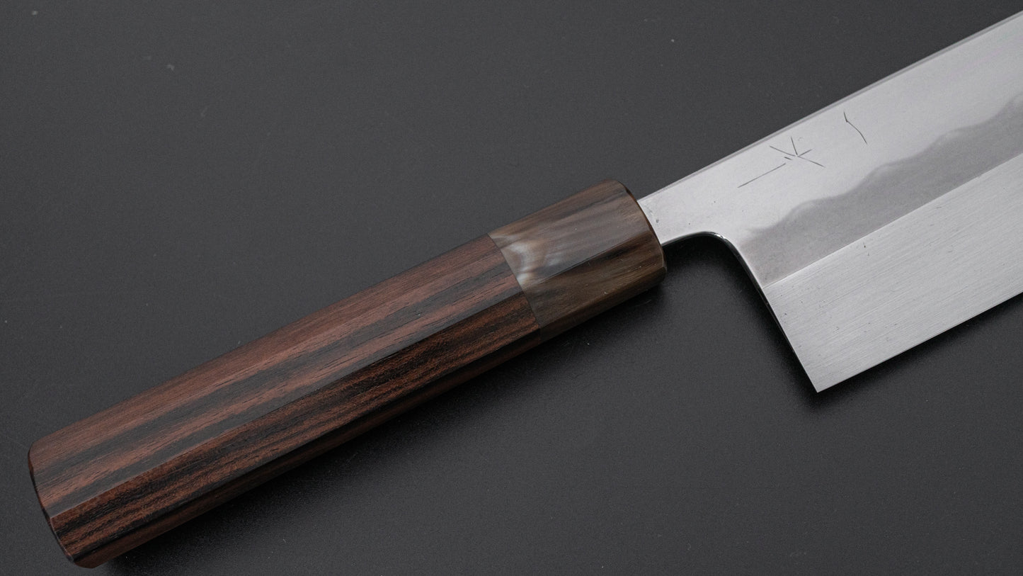 Hitohira Togashi White #1 Notaremon Mizu Honyaki Nakiri Taihei Makassar Ebony Handle (#108/ Saya)