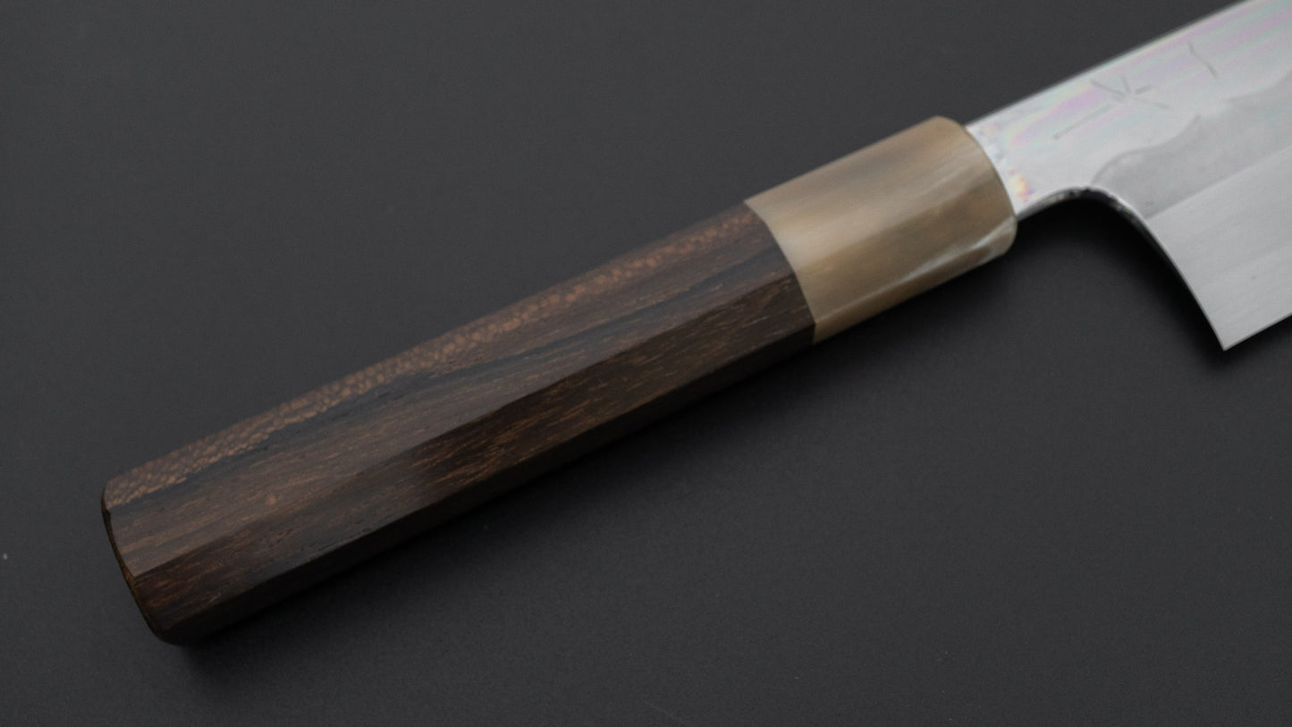 Hitohira Togashi White #1 Notaremon Mizu Honyaki Gyuto 240mm Ziricote Handle (#164/ Saya)