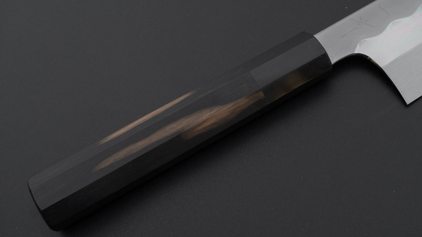 Hitohira Togashi White #1 Notaremon Mizu Honyaki Gyuto 240mm Kurokaki Persimmon Handle (#165/ Saya)