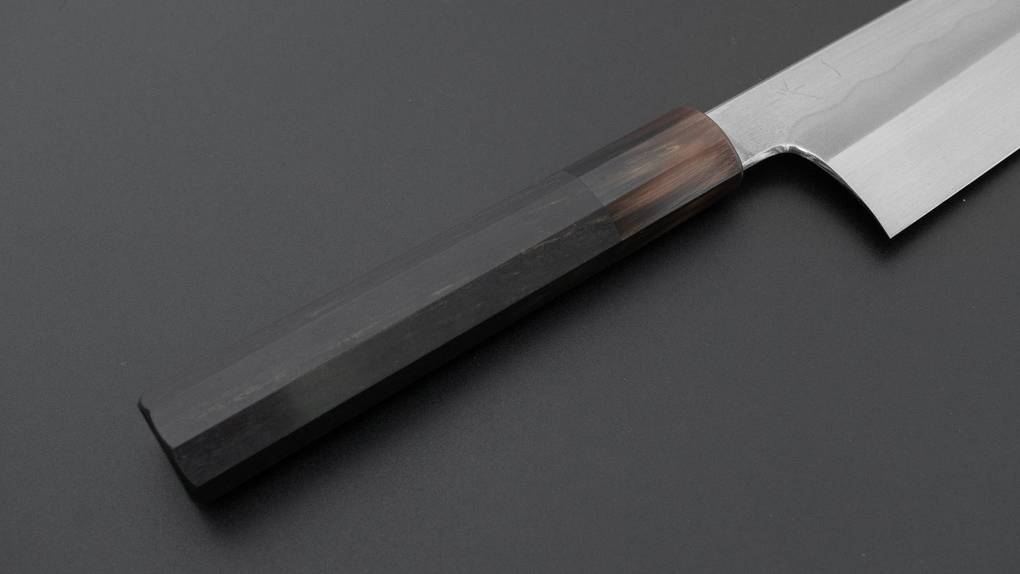 Hitohira Togashi Blue #1 Notaremon Mizu Honyaki Gyuto 240mm Taihei Ebony Handle (#169/ Saya)