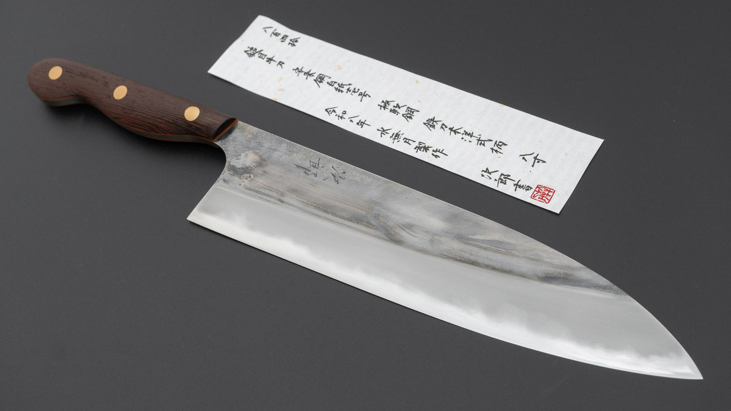 かじや次郎 鎚目 洋式 牛刀 240mm 鉄刀木柄 (#840)