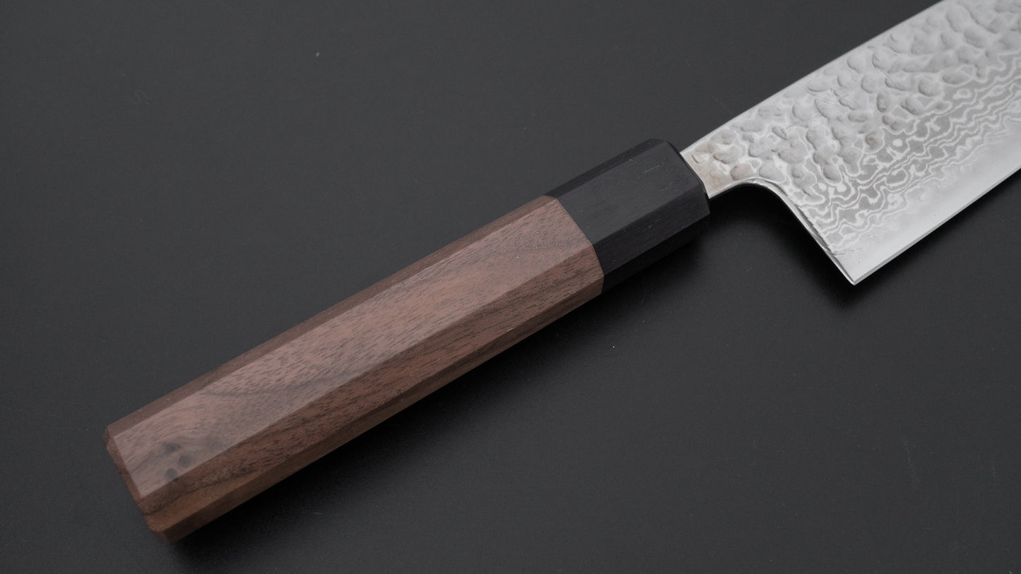 Hitohira Futana S3 Tsuchime Damascus Santoku 170mm Walnut Handle