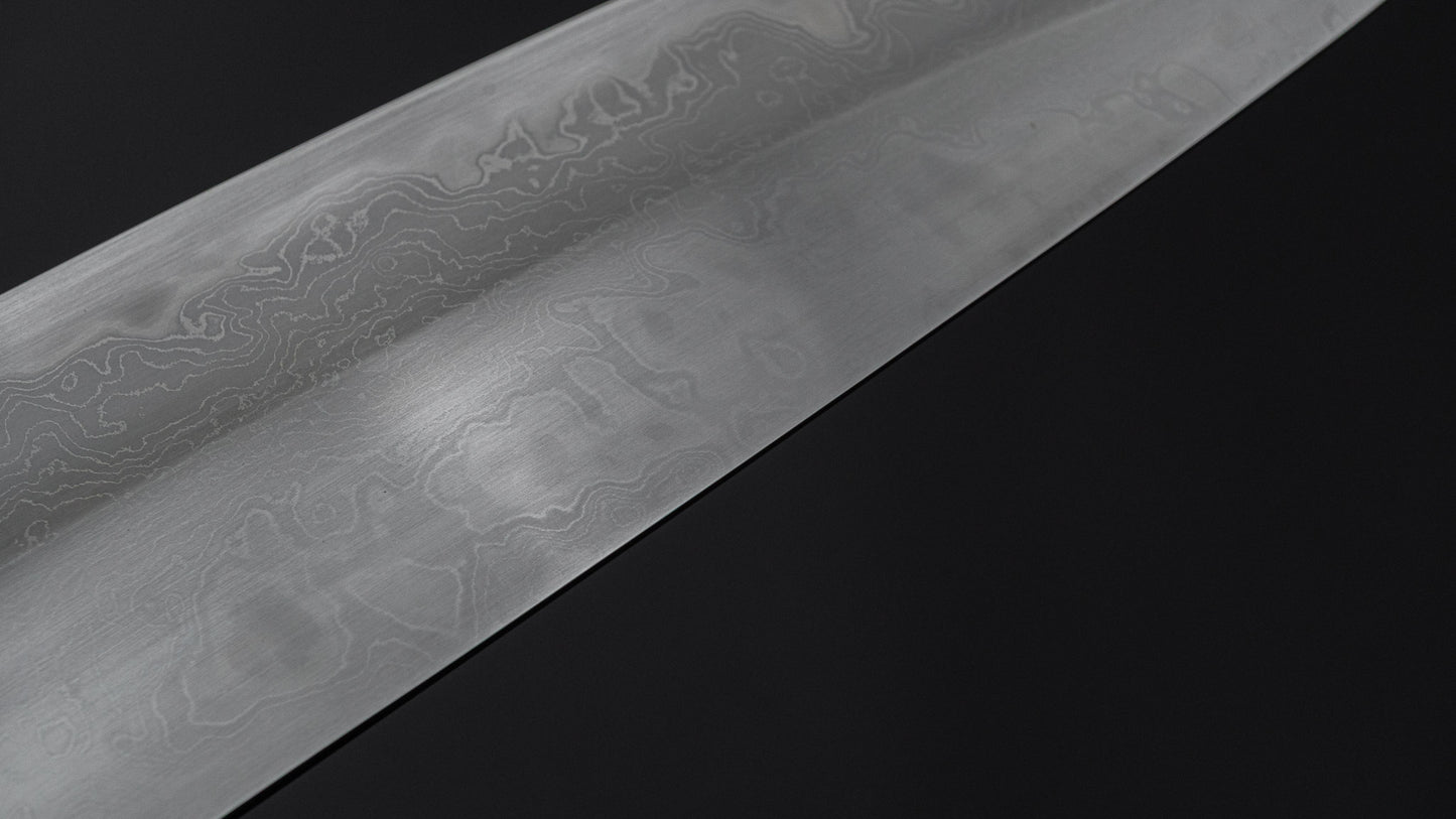Hitohira Tokuuchi Tanaka Naoki White #1 Damascus Gyuto 240mm Taihei Makassar Ebony Handle