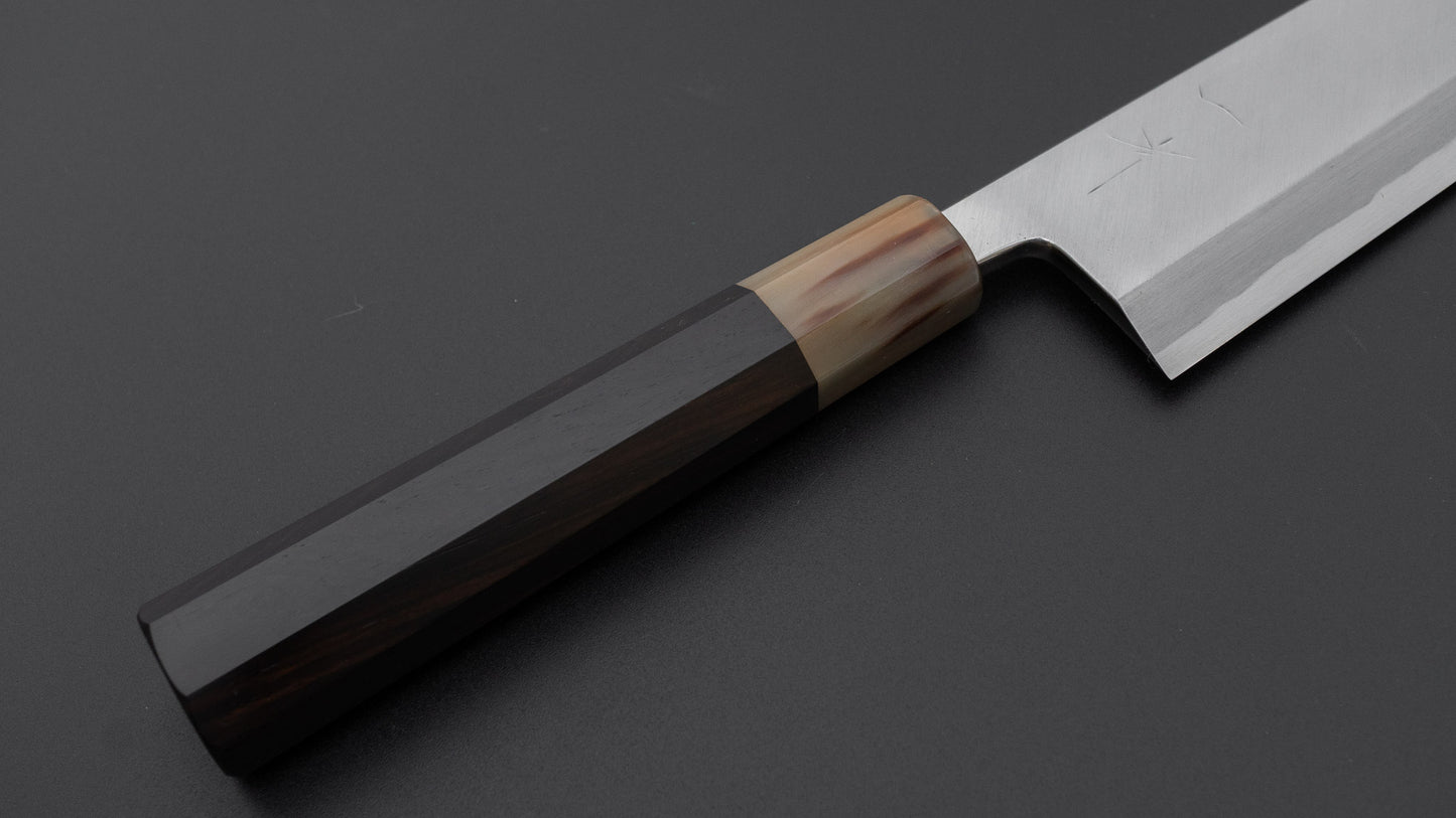 Hitohira Tanaka Manzo White #2 Mioroshi Deba 210mm Ebony Handle (Saya)