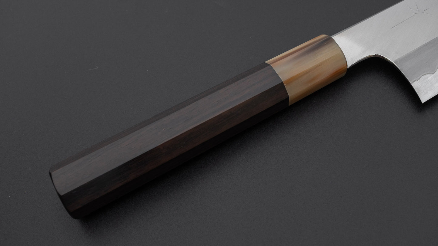 ひとひら 富樫 青一鋼 ステンレス 磨 牛刀 240mm 黒檀柄