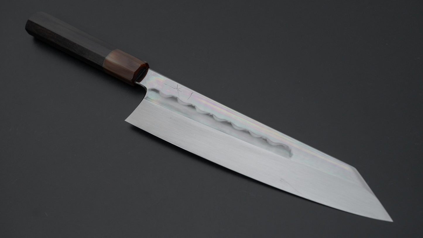 Hitohira Togashi Notaremon White #1 Mizu Honyaki Kiritsuke Gyuto 240mm Taihei Ebony Handle (#068/ Saya) - HITOHIRA
