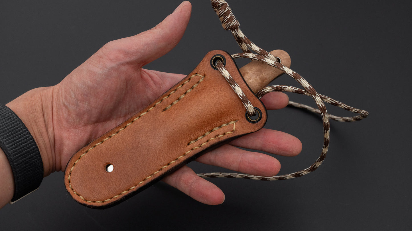 Seino Neck Knife VG10 Fixed Blade Birch Burl Handle (#009)