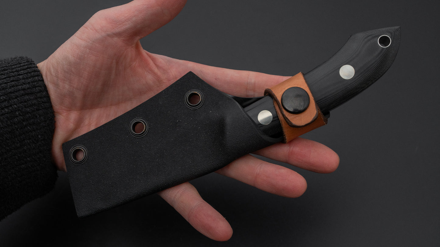 Seino AUS8 Fishing Utility Fixed Blade Linen Micarta Handle (#003)