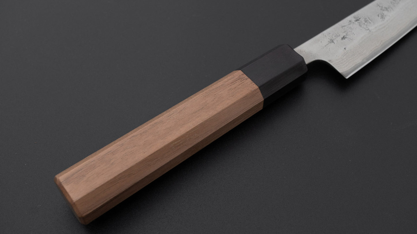 Hitohira Futana Swedish Stainless Nashiji Damascus Petty 135mm Walnut Handle