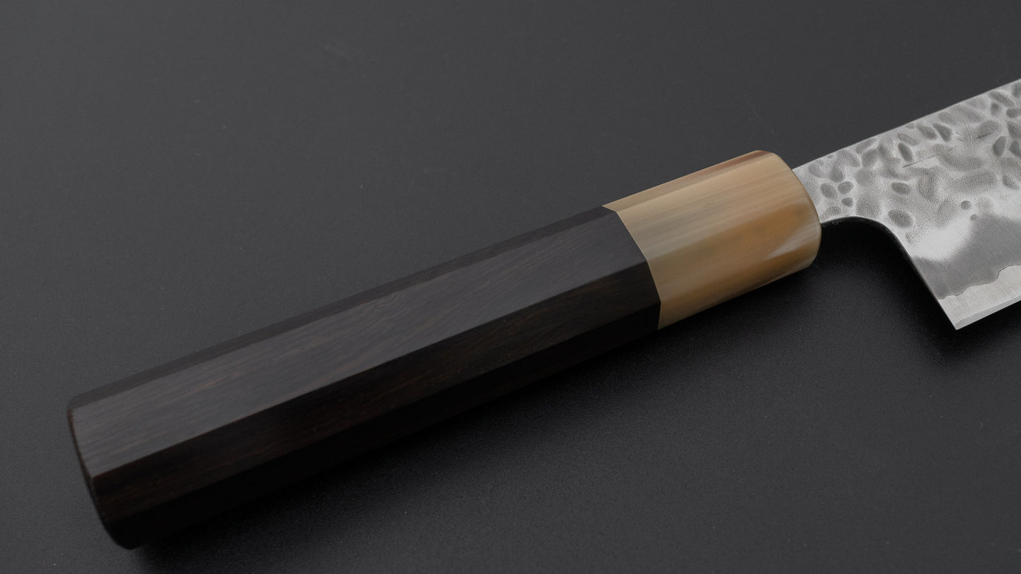 Hitohira Futana White #1 Migaki Tsuchime Bunka 170mm Ebony Handle