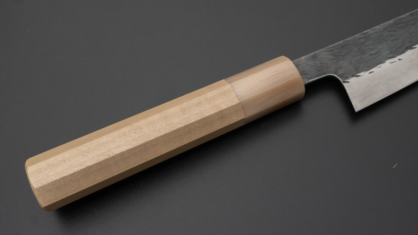 Isamitsu White #1 Stainless Clad Kurouchi Petty 150mm Ho Wood Handle - HITOHIRA