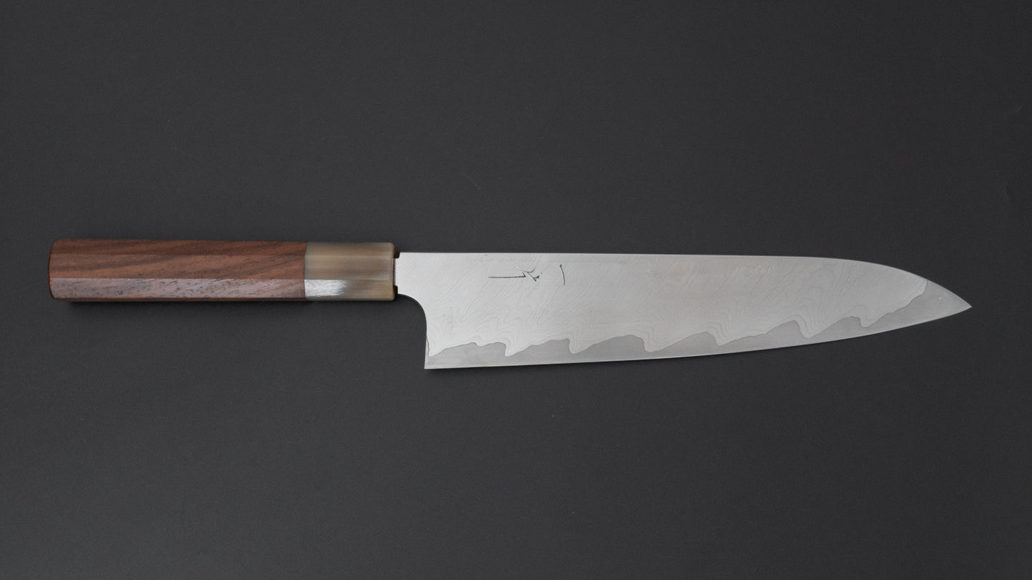 Hitohira Atsushi Nigara Forged SGS Samon Damascus Gyuto 240mm Taihei Rosewood Handle