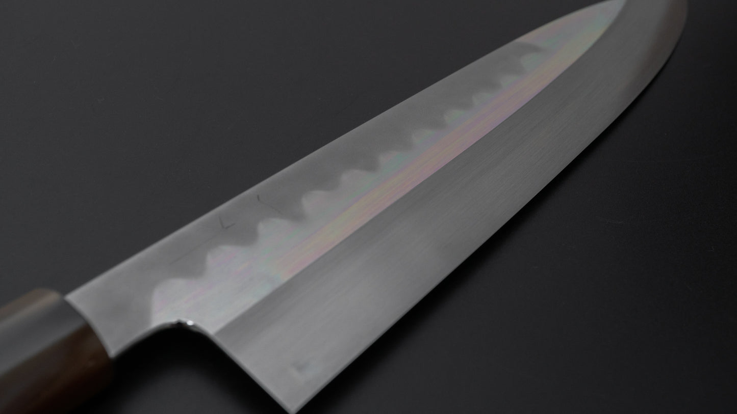 Hitohira Togashi Kyuzo White #1 Hakumon Mizu Honyaki Gyuto 240mm Taihei Ebony Handle (#073/ Saya) - HITOHIRA