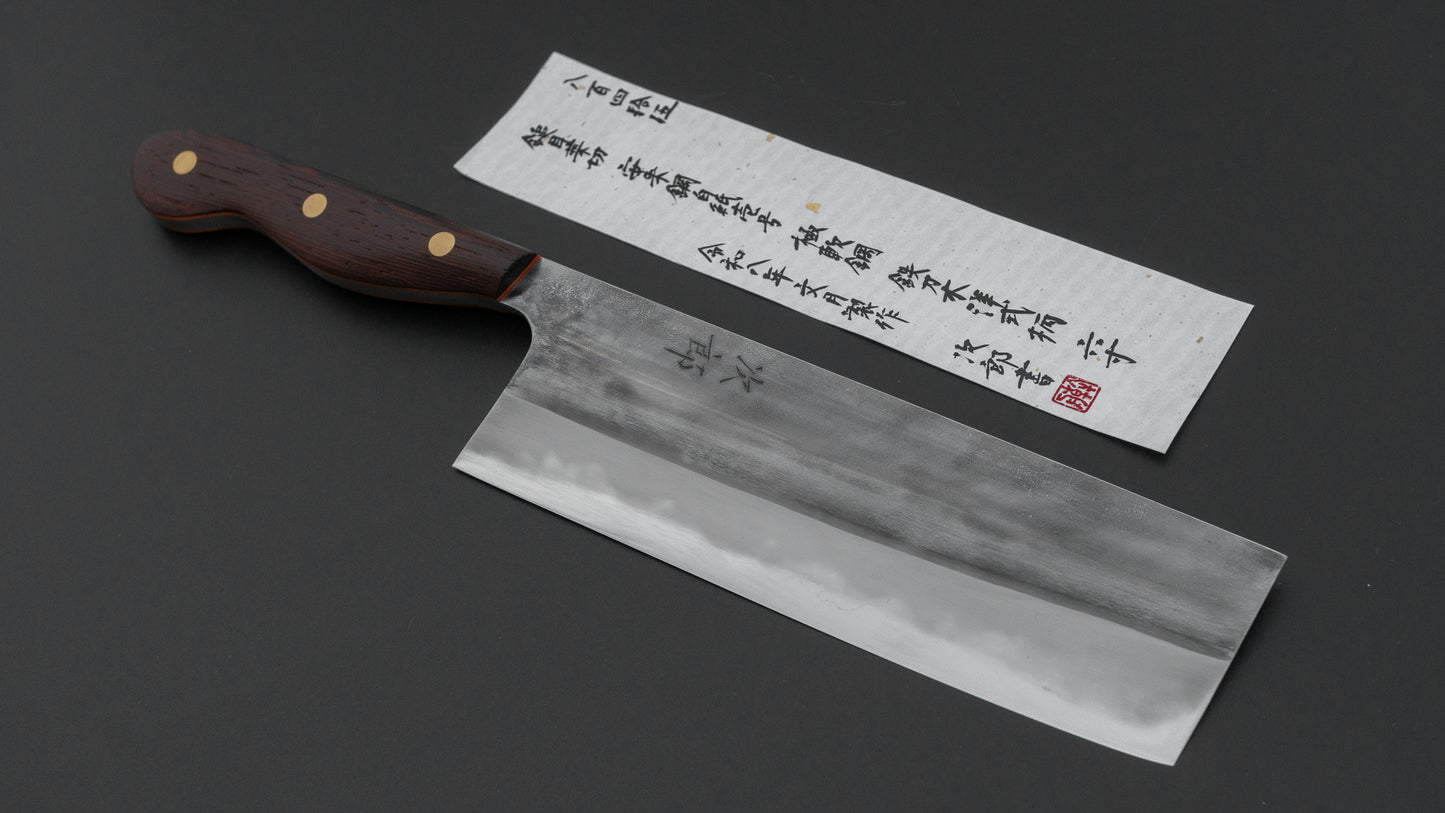 かじや次郎 鎚目 洋式 菜切 180mm 鉄刀木柄 (#845)