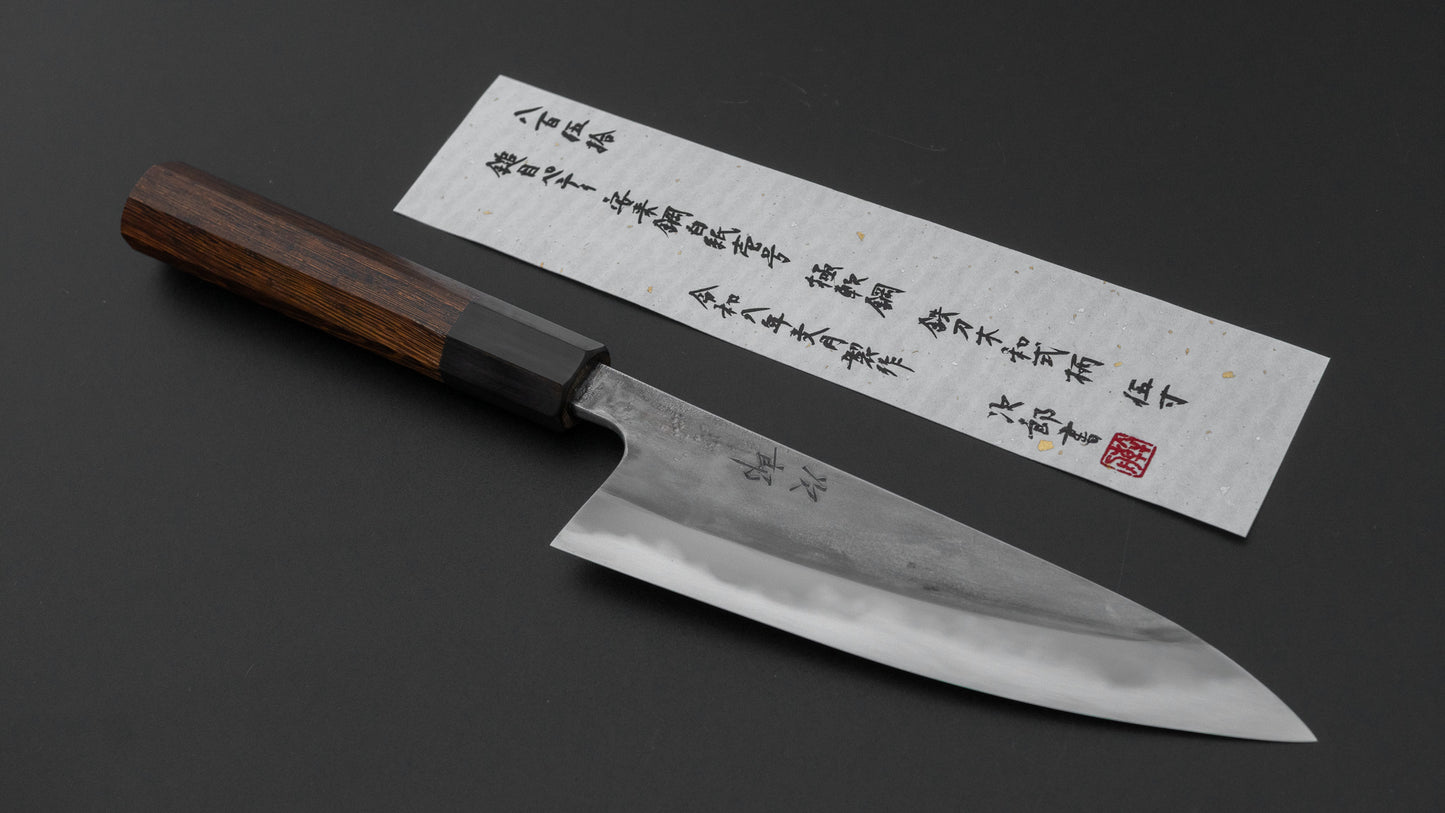 かじや次郎 鎚目 和式 ペティナイフ 150mm 太平鉄刀木柄 (#850)