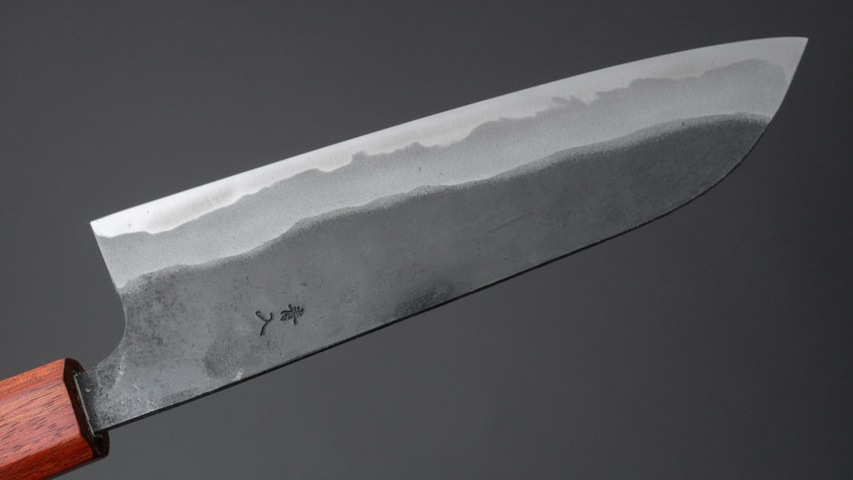Hitohira Tosa Kurouchi Blue #2 Santoku 170mm Walnut Handle (Rengas Ferrule) - HITOHIRA