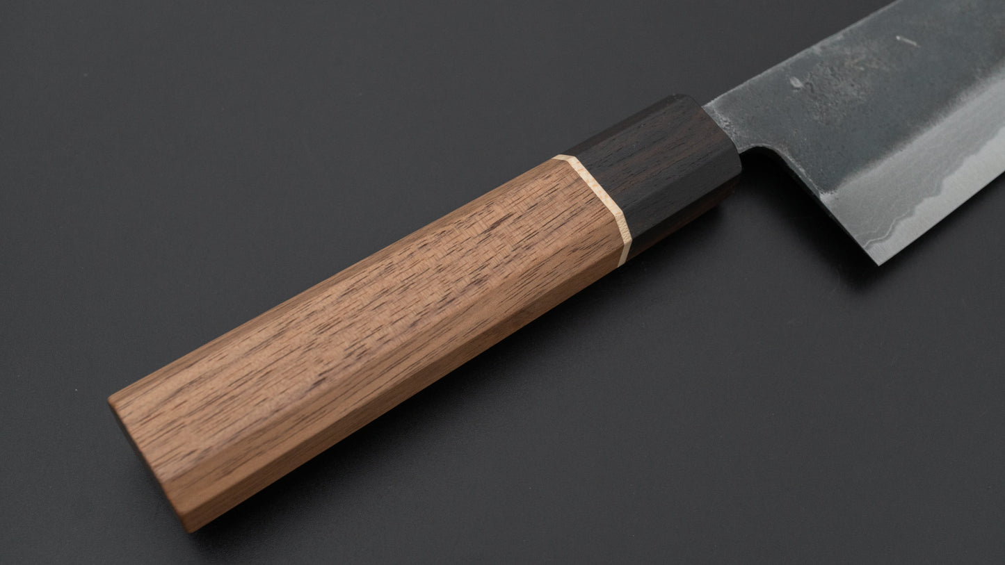 Hitohira Echizen NB White #2 Kurouchi Damascus Santoku 170mm Walnut Handle (Ziricote Ferrule)