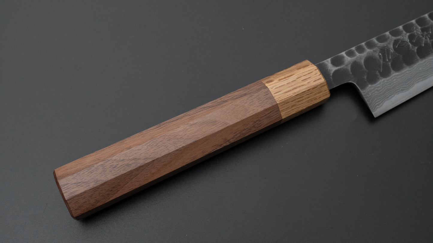 Ajikataya White #2 Tsuchime Damascus Sujihiki 270mm Walnut Handle - HITOHIRA