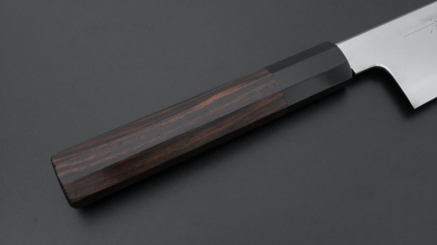 Tetsujin Silver #3 Metal Flow Kiritsuke Gyuto 210mm Taihei Makassar Ebony Handle