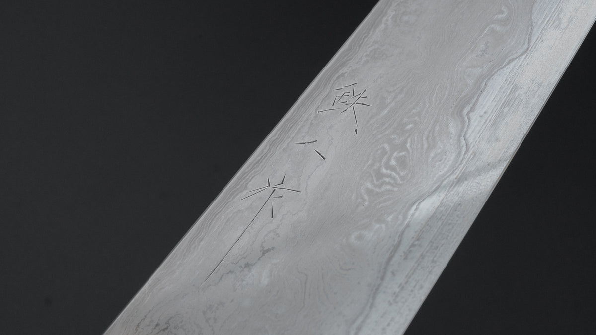 Tetsujin SP Blue #2 Damascus Kiritsuke Gyuto 240mm Taihei Tagayasan Handle (#08)
