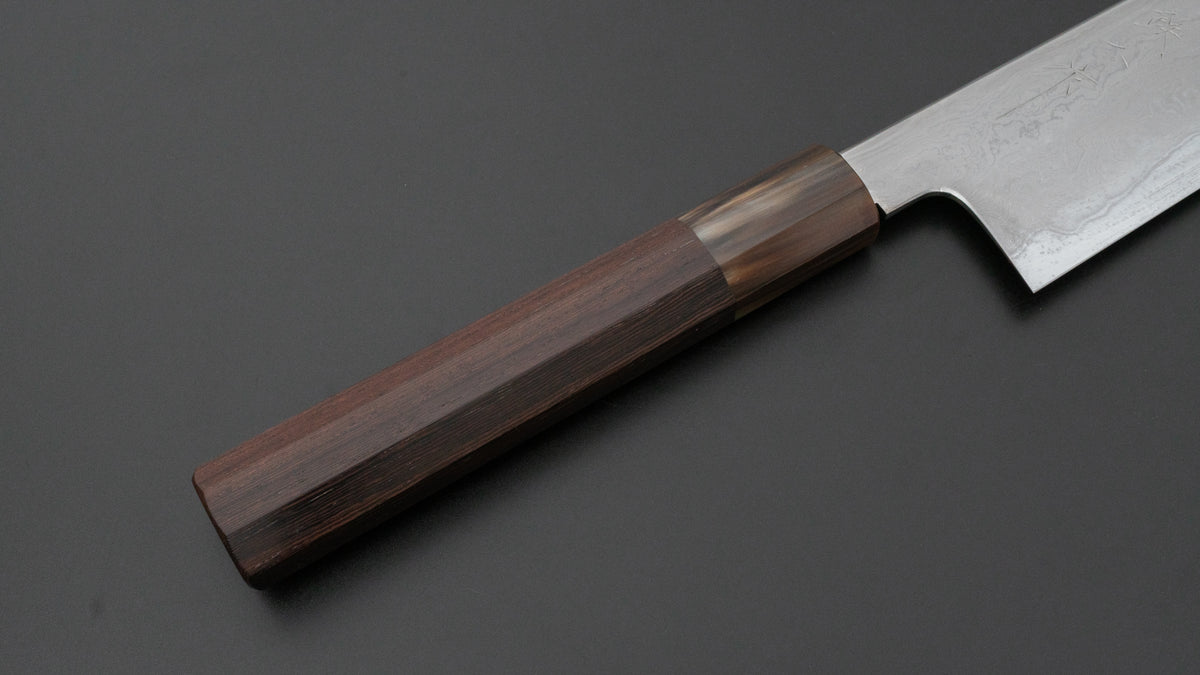 Tetsujin SP Blue #2 Damascus Kiritsuke Gyuto 240mm Taihei Tagayasan Handle (#08)