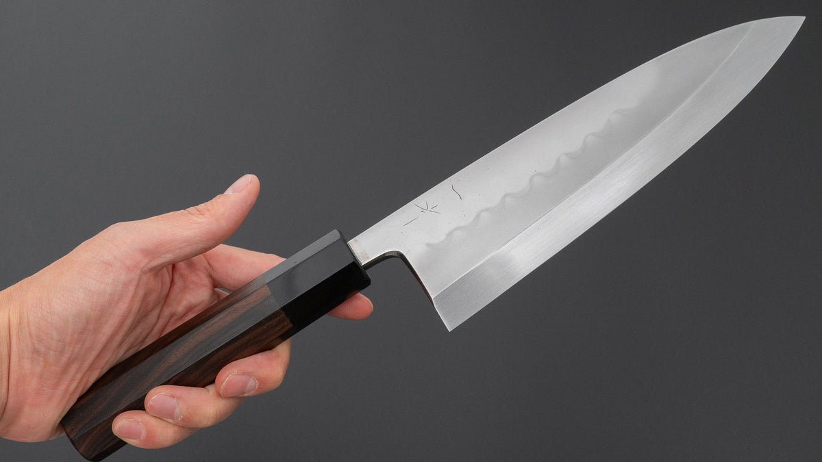 Hitohira Togashi White #2 Mizu Honyaki Deba 195mm Taihei Makassar Ebony Handle (#170/ Saya)