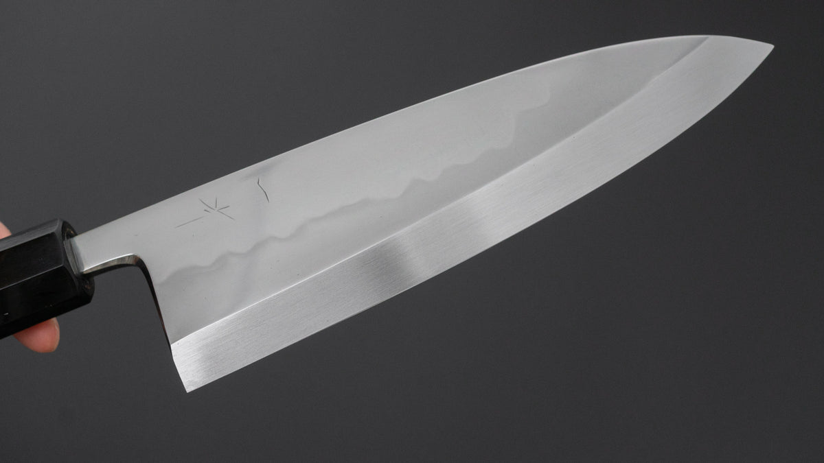 Hitohira Togashi White #2 Mizu Honyaki Deba 195mm Taihei Makassar Ebony Handle (#171/ Saya)