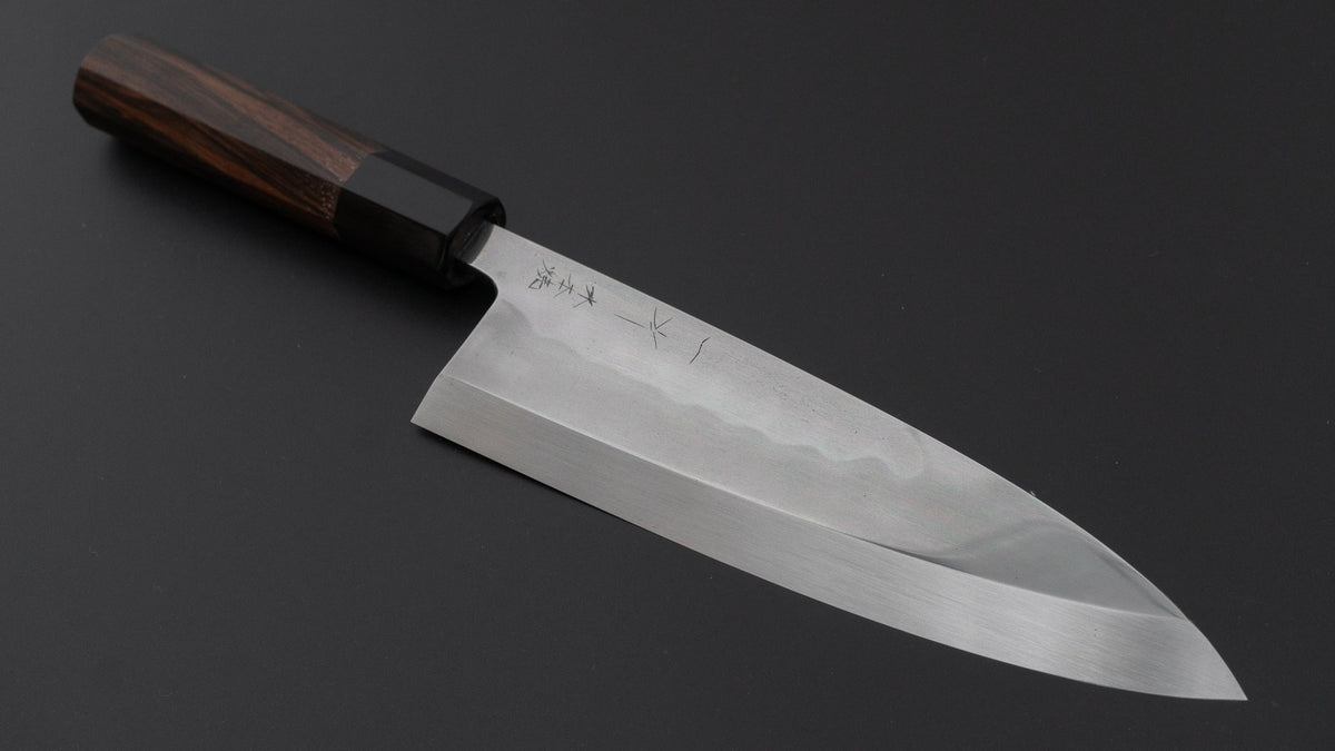 Hitohira Togashi White #2 Mizu Honyaki Deba 195mm Taihei Makassar Ebony Handle (#172/ Saya)