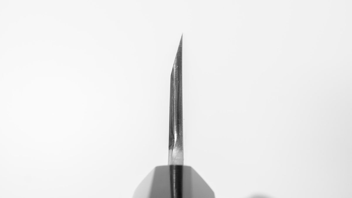 Hitohira Togashi White #1 Notaremon Mizu Honyaki Deba 180mm Taihei Makassar Ebony Handle (#176/ Saya)