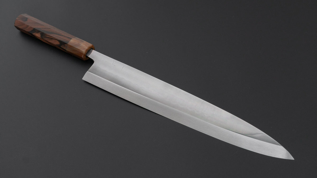 Hitohira Togashi White #2 Mizu Honyaki Mioroshi Deba 300mm Taihei Makassar Ebony Handle (#182)
